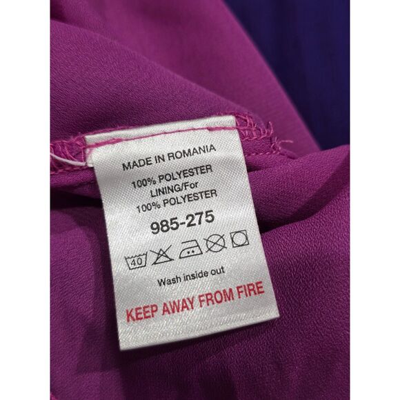 NEXT Ombré Babydoll Tunic Top Pink Purple Gradient V-Neck Empire Waist UK 8/US 4 - Picture 8 of 9